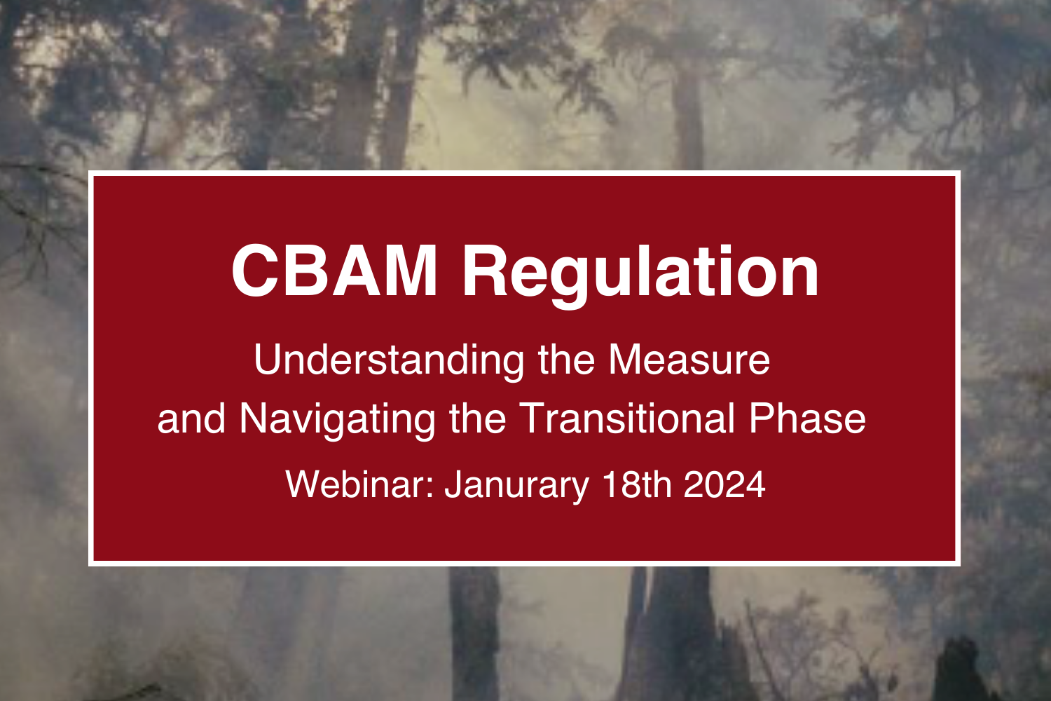 Webinar: January 18, 2024: CBAM Regulation – Understanding the Measure and Navigating the Transitional Phase